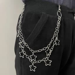 Star Double Layer Waist Chain Mens Decorative Pant Chain Jeans Trouser Chains Hip Hop Rock Chain Punk Retro Belt Chain