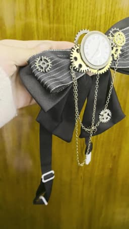 Women Men Steampunk Halloween Lolita Retro Bow Tie Clock Chain Gear Bow Tie Punk Y2K Girl Necktie Accessories Goth Tie
