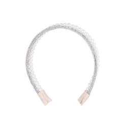 1PC Fashionable Double-Layer Imitation Pearl & Rhinestone Hair Hoop for Women - High-End Rhinestone-Inlaid, Versatile for Outing