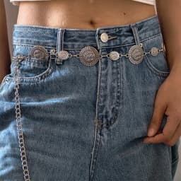 Fashion Metal Chain Belt for Women Cowgirl Western Country Carved Hat Chain Belts Adjustable Belt for Sweaters Dresses Jeans
