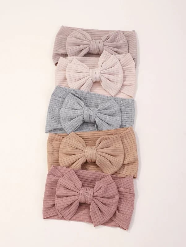 5pcs/set 0-3Y Headbands Chiffon Flower Soft Strecth Hair Band Handmade for Baby Newborns Head Tie Infants Babe Hair Accessories