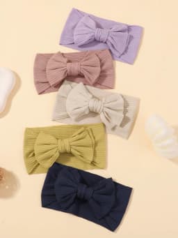 5pcs/set 0-3Y Headbands Chiffon Flower Soft Strecth Hair Band Handmade for Baby Newborns Head Tie Infants Babe Hair Accessories
