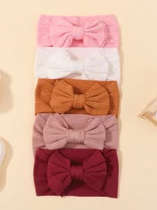 5pcs/set 0-3Y Headbands Chiffon Flower Soft Strecth Hair Band Handmade for Baby Newborns Head Tie Infants Babe Hair Accessories