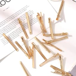 100Pcs 6cm Single Prong Alligator Hair Clips Duckbill Hair Barrettes Hairpins Base for DIY Hair Accessories Silver Gold Color