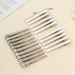 100Pcs 6cm Single Prong Alligator Hair Clips Duckbill Hair Barrettes Hairpins Base for DIY Hair Accessories Silver Gold Color