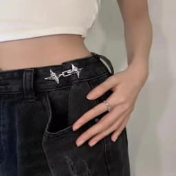 Adjustable Waist Buckle, Temperament Four Pointed Star Waist Tightening Tool, Fashionable Jeans, Fixed Waist Buckle