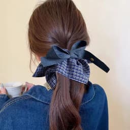 Korean Vintage Square Plaid Bow Ribbon Scrunchie For Women Girls Sweet Hair Ornament Hair Band Hair Tie Fashion Hair Accessories