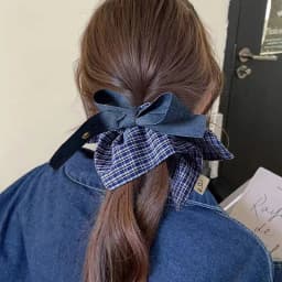 Korean Vintage Square Plaid Bow Ribbon Scrunchie For Women Girls Sweet Hair Ornament Hair Band Hair Tie Fashion Hair Accessories