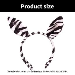 652F Halloween Zebras Ear Headbands Cosplay Zebras Ear Headwear Hairbands Headwear Halloween Hairbands Birthday Party