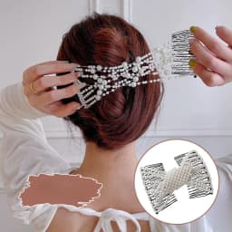 Elastic Hair Comb Womens Bead Stretchy Women Hair Combs Professional Double Magic Slide Metal Comb Hair Clip Hairpin