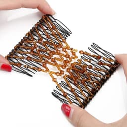 Elastic Hair Comb Womens Bead Stretchy Women Hair Combs Professional Double Magic Slide Metal Comb Hair Clip Hairpin