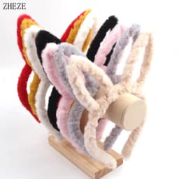 1pc Cute Plush Hair Hoop for Washing Face Skincare Kawaii  Bunny Ear Shaped Headband for Women Girls Wear Daily Hair Accessories
