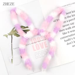 1pc Cute Plush Hair Hoop for Washing Face Skincare Kawaii  Bunny Ear Shaped Headband for Women Girls Wear Daily Hair Accessories