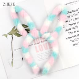 1pc Cute Plush Hair Hoop for Washing Face Skincare Kawaii  Bunny Ear Shaped Headband for Women Girls Wear Daily Hair Accessories