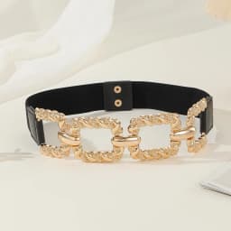 Fashion new metal thick chain belt for women wide belt with coat sweater skirt decorative elastic waist seal