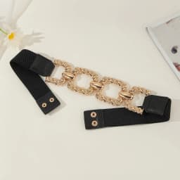 Fashion new metal thick chain belt for women wide belt with coat sweater skirt decorative elastic waist seal