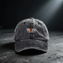 Trojan Warrior Vintage Washed Cotton Baseball Cap Distressed Retro Style Adjustable Snapback Hat Unisex Casual Streetwear Cap