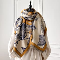 Women's Winter Rose Print Pashmina Shawl Cashmere Feel Large Warm Ideal for Outdoor with Tassels Blanket Poncho