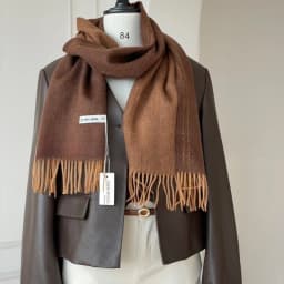 High Quality Australia100% Pure Wool Scarf Women Fall Winter Design Double-Sided Stitching Knitted Cashmere Shawl Female Muffler