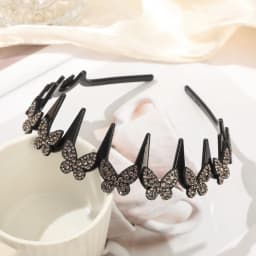 Wavy Headband Rhinestone Butterfly Headband Squiggly Headband All-Day Wear Hair Accessory Hold Flyaways for Ladies Adults Teens