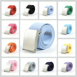 Women's Polyester-Cotton Canvas Woven Belt, Frosted Smooth Buckle Belt, Available in Multiple Colors, Candy-Colored Belt