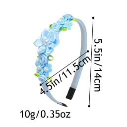 3pcs Cute Pearl Flower Headband Fabric Rose Flower Hairbands Kids Children Floral Plastic Hairbands Party Hair Accessories