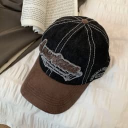 New Casual Splicing Retro Baseball Caps Cotton Denim Tattered Jeans Sun Hat Sunscreen Hat Sun Cap Peaked Cap Girl