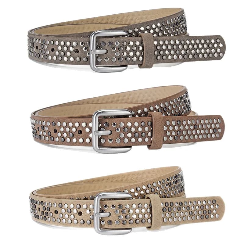 Hip-hop Punk Women's Belt Goth Retro Pu Leather Pin Buckle Girdle Fashion Casual Versatile Jeans Accessories Y2k Girls Waistband
