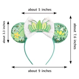 Princess and Frog Themed Mouse Ears Headbands Women Party Hair Accessories Bird DIY Headband for Girls Kids Sequins Bow Hairband