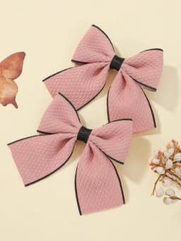 2Pcs/set Houndstooth Bowknot Hairclip for Girls Handmade Nylon Hairgripes Simple Temperament Pearl Hair Accessories Wholesale