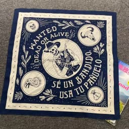 Retro skull print square scarf trendy brand street scarf cotton hiphop street dance motorcycle headscarf sunshade scarf face sca