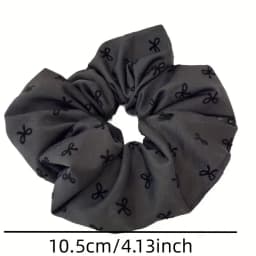 2pcs Temperament Bow Wave Point Large Intestine Hairband Female Tie Meatball Hair Rope High Elasticity Durable Rubber Band