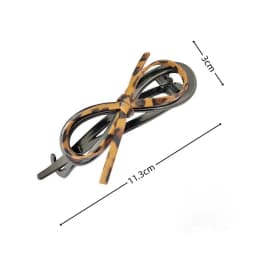 Elegant Hollow Acrylic Hair Clips Leopards Print Leather Bow Duckbill Clip Women Girls Non-Slip Twist Barrettes For Bun Ponytail