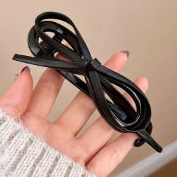 Elegant Hollow Acrylic Hair Clips Leopards Print Leather Bow Duckbill Clip Women Girls Non-Slip Twist Barrettes For Bun Ponytail