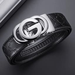 Luxury Men's Belt, Automatic Buckle Belt for Men, High Quality Genuine Leather Belt Printed Design Men's Business Belt Men