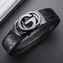 Luxury Men's Belt, Automatic Buckle Belt for Men, High Quality Genuine Leather Belt Printed Design Men's Business Belt Men