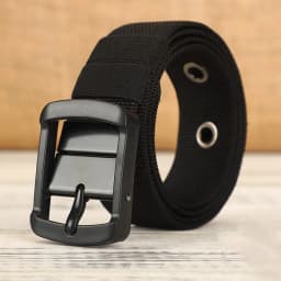 Men's canvas waistband with adjustable porous needle buckle belt, suitable for young and middle-aged casual wear, elongated Kore
