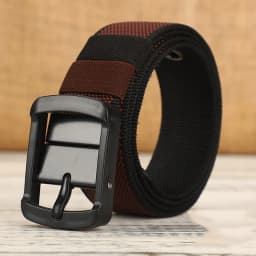 Men's canvas waistband with adjustable porous needle buckle belt, suitable for young and middle-aged casual wear, elongated Kore