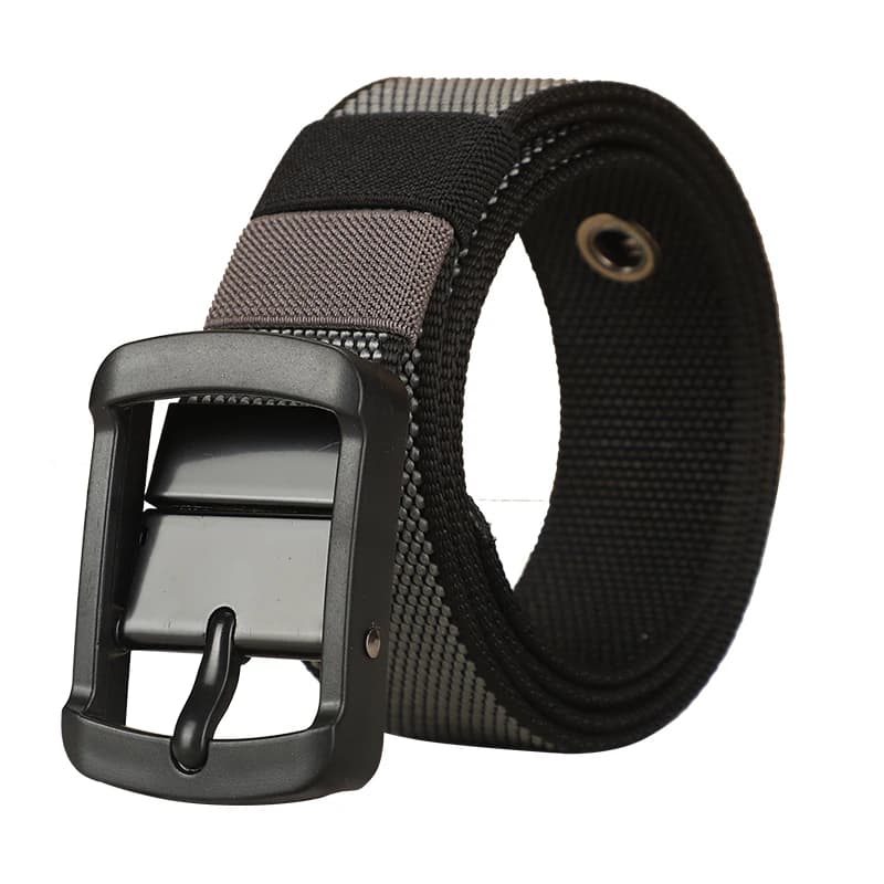 Men's canvas waistband with adjustable porous needle buckle belt, suitable for young and middle-aged casual wear, elongated Kore