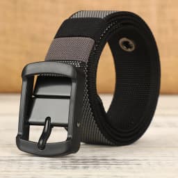 Men's canvas waistband with adjustable porous needle buckle belt, suitable for young and middle-aged casual wear, elongated Kore