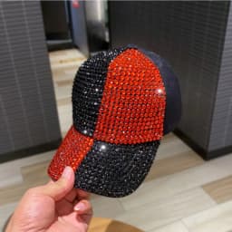 Double Color Scheme Women's Baseball Cap Spring Autumn Rhinestone Caps Fashion Personality Street Hiphop Hats For Female
