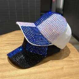Double Color Scheme Women's Baseball Cap Spring Autumn Rhinestone Caps Fashion Personality Street Hiphop Hats For Female