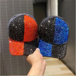Double Color Scheme Women's Baseball Cap Spring Autumn Rhinestone Caps Fashion Personality Street Hiphop Hats For Female