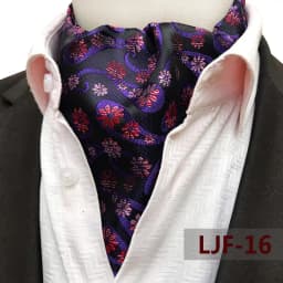 Mens Ascot Necktie Paisley Floral Ties For Man Polyester Jacquard Woven Cravat For Wedding Business Party Accessories
