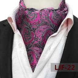 Mens Ascot Necktie Paisley Floral Ties For Man Polyester Jacquard Woven Cravat For Wedding Business Party Accessories