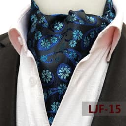 Mens Ascot Necktie Paisley Floral Ties For Man Polyester Jacquard Woven Cravat For Wedding Business Party Accessories