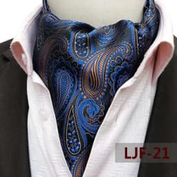 Mens Ascot Necktie Paisley Floral Ties For Man Polyester Jacquard Woven Cravat For Wedding Business Party Accessories