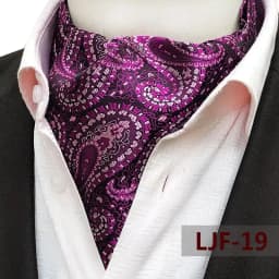 Mens Ascot Necktie Paisley Floral Ties For Man Polyester Jacquard Woven Cravat For Wedding Business Party Accessories