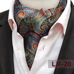 Mens Ascot Necktie Paisley Floral Ties For Man Polyester Jacquard Woven Cravat For Wedding Business Party Accessories