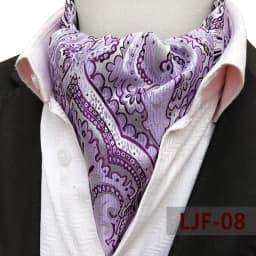 Mens Ascot Necktie Paisley Floral Ties For Man Polyester Jacquard Woven Cravat For Wedding Business Party Accessories